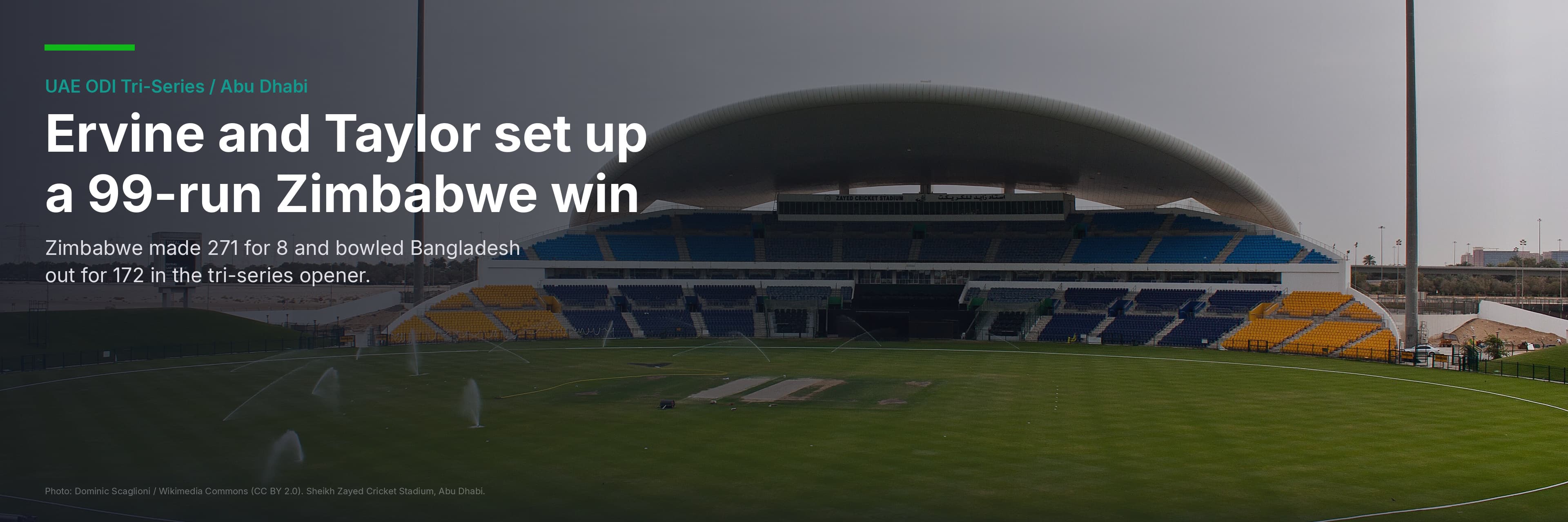 Zimbabwe Beat Bangladesh By 99 Runs In Tri-Series Opener