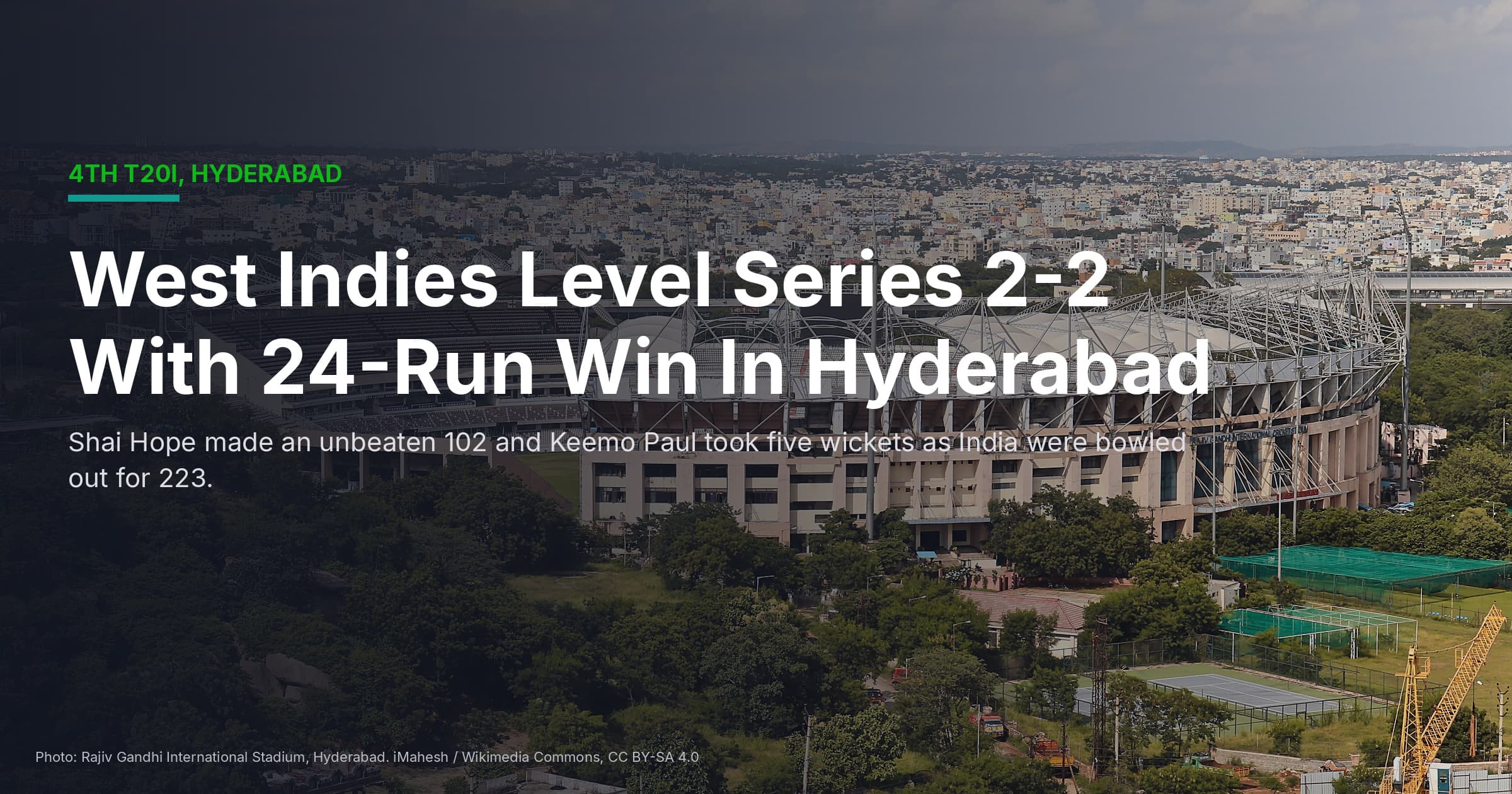 India vs West Indies 4th T20I: Hope Century Forces A Decider