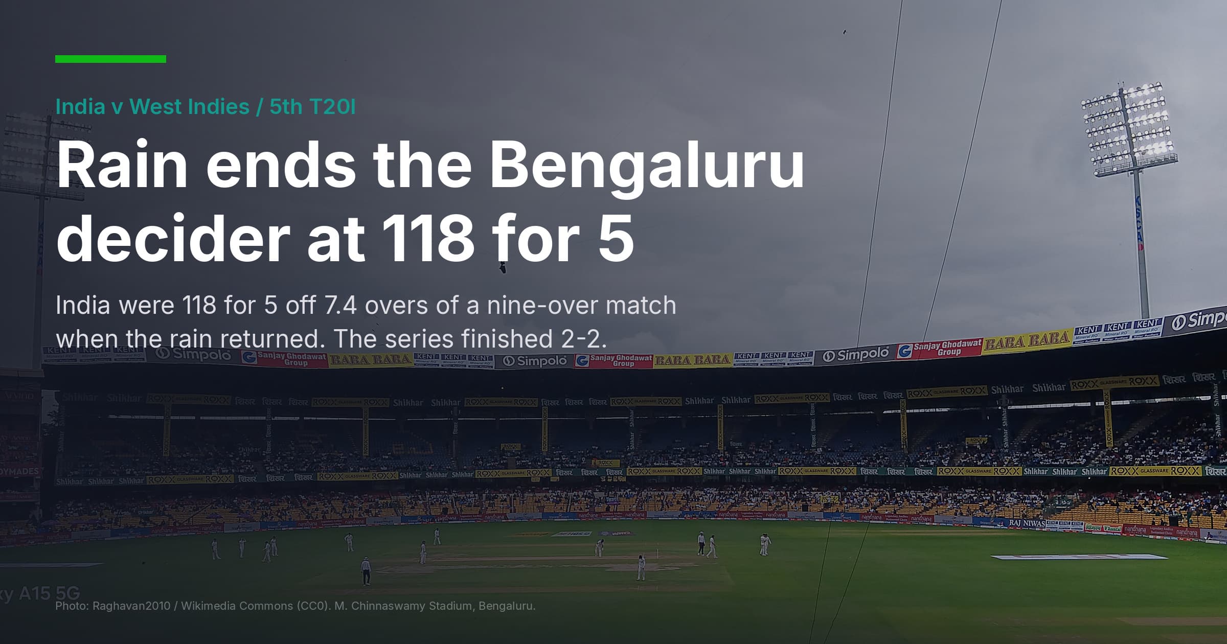 India vs West Indies 5th T20I Abandoned At 118 For 5