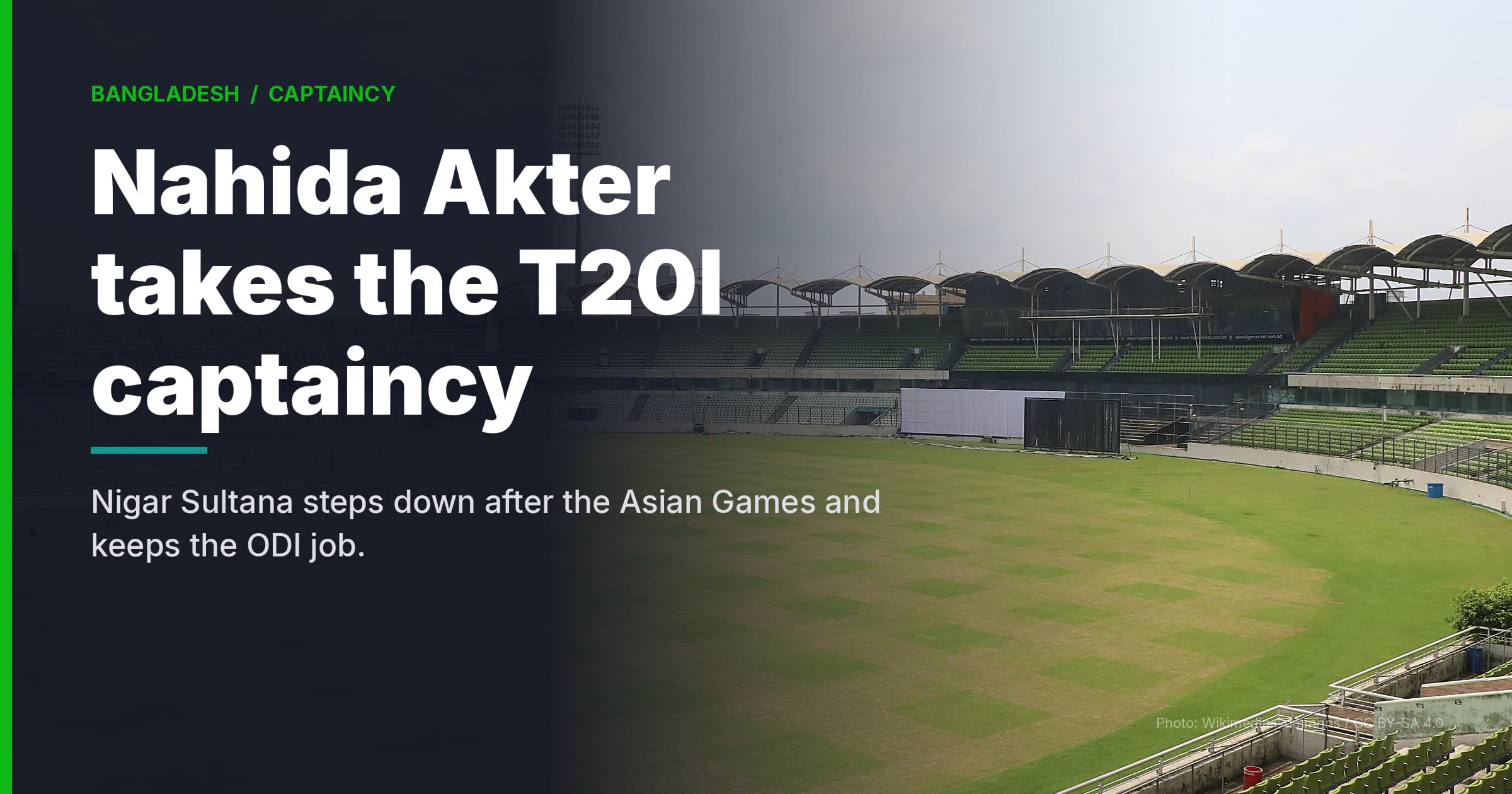 Nahida Akter Named Bangladesh Women's T20I Captain