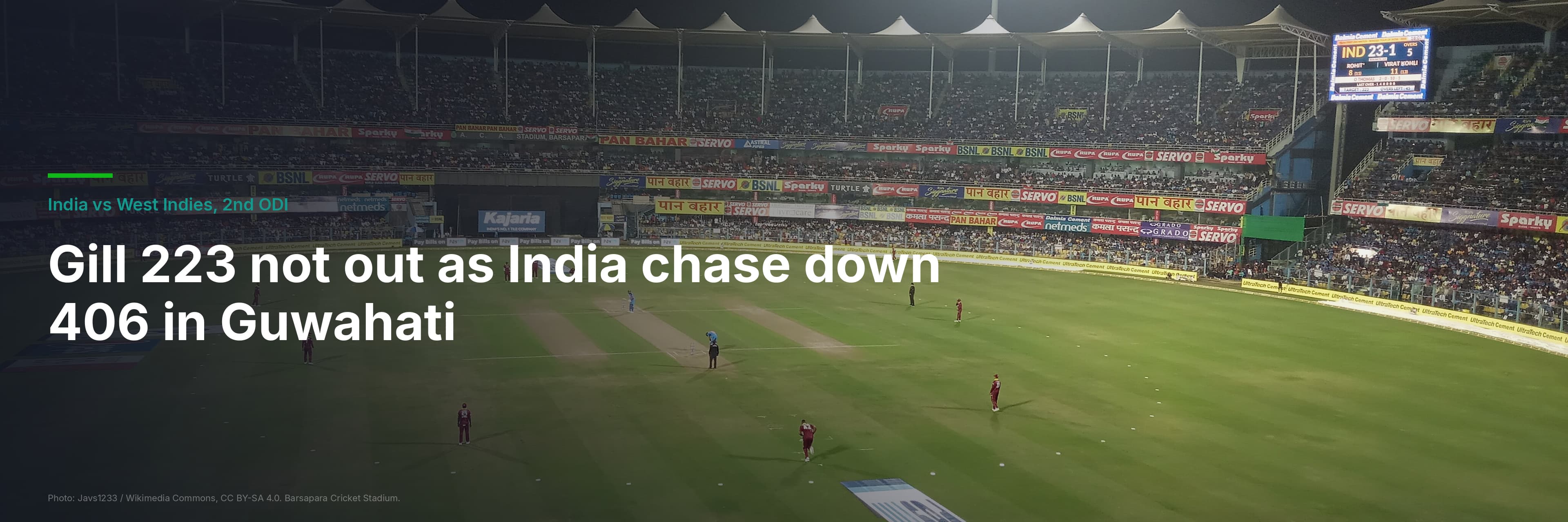Shubman Gill 223 Powers India's Record 406 Chase In Guwahati