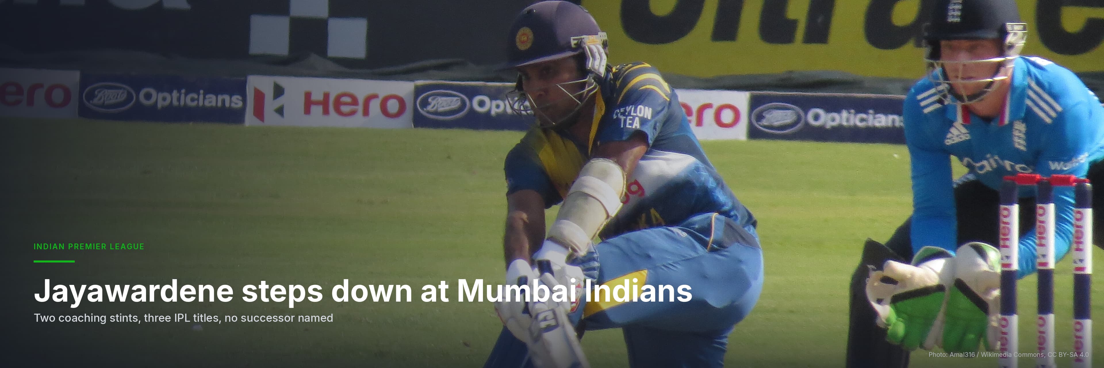 Jayawardene Steps Down As Mumbai Indians Head Coach After A Decade