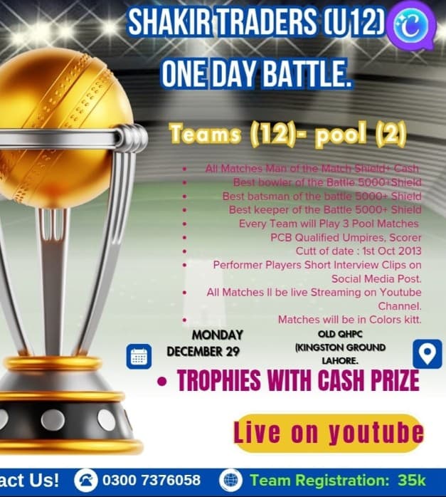 Shakir Traders U12 One Day Battle 2025/26