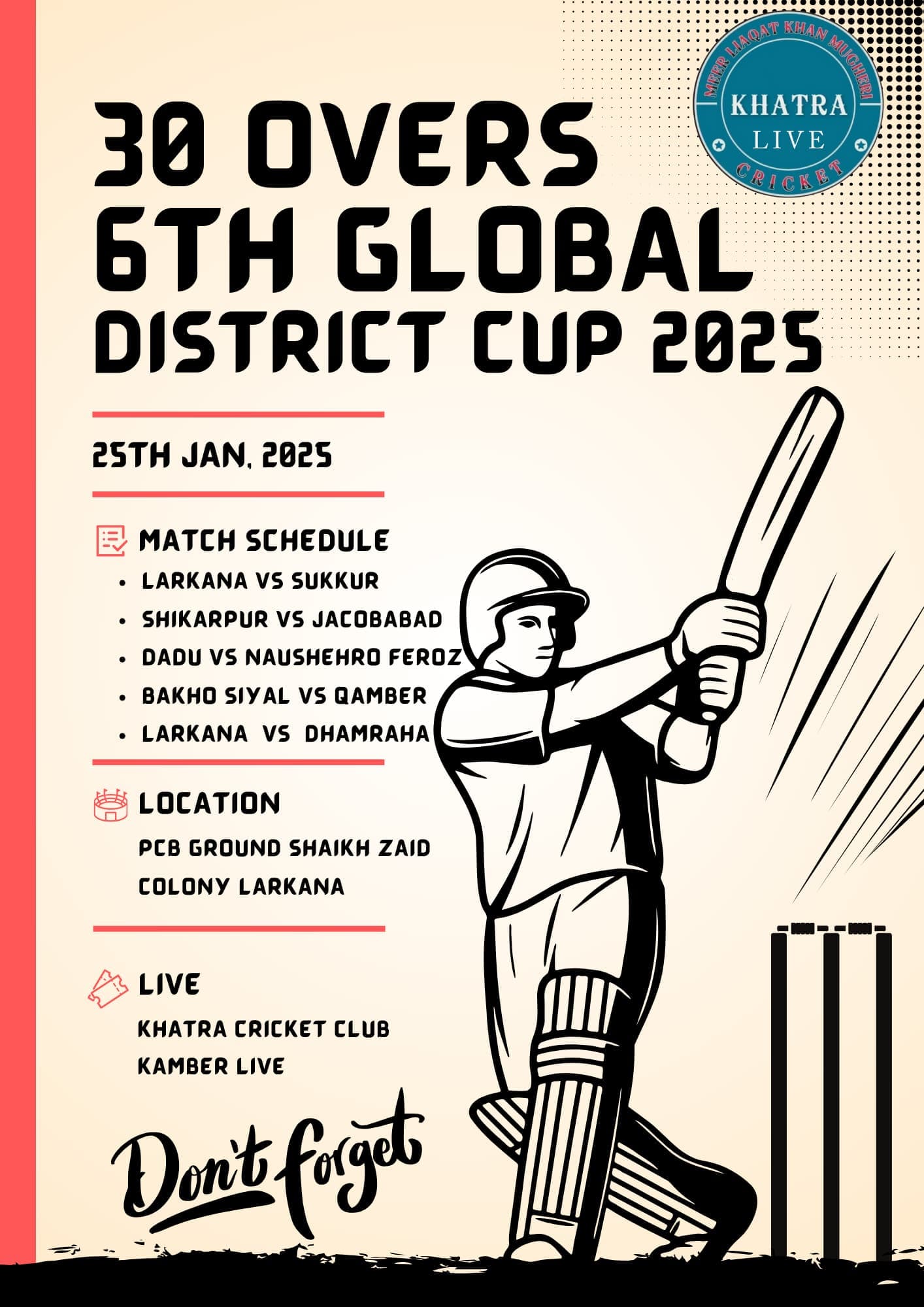 6TH Global District Level Cricket Tournament 2025