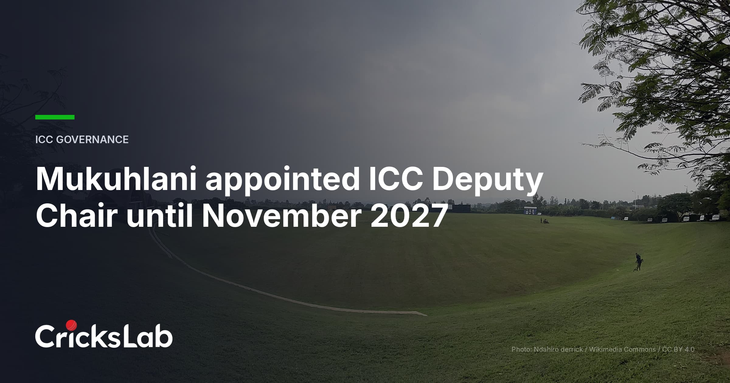 Zimbabwe's Mukuhlani Appointed ICC Deputy Chair Until November 2027