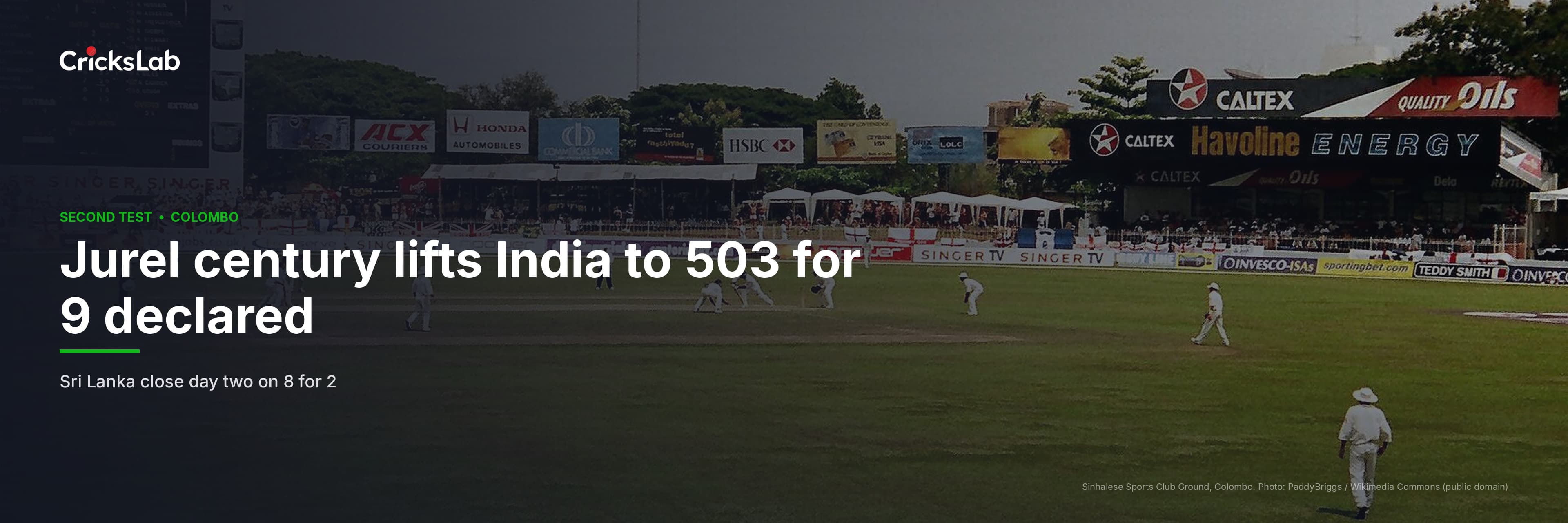 Dhruv Jurel Century Lifts India to 503 for 9 Declared in Colombo