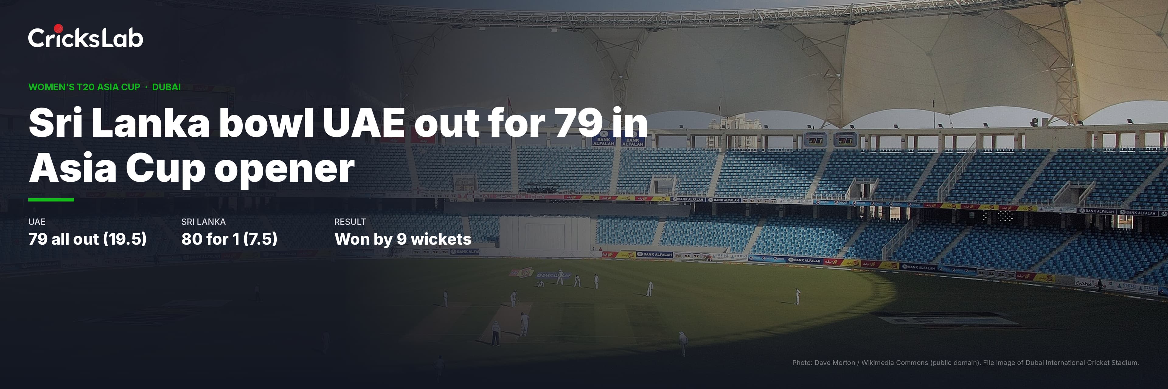 Sri Lanka Bowl UAE Out For 79 In Women's Asia Cup Opener