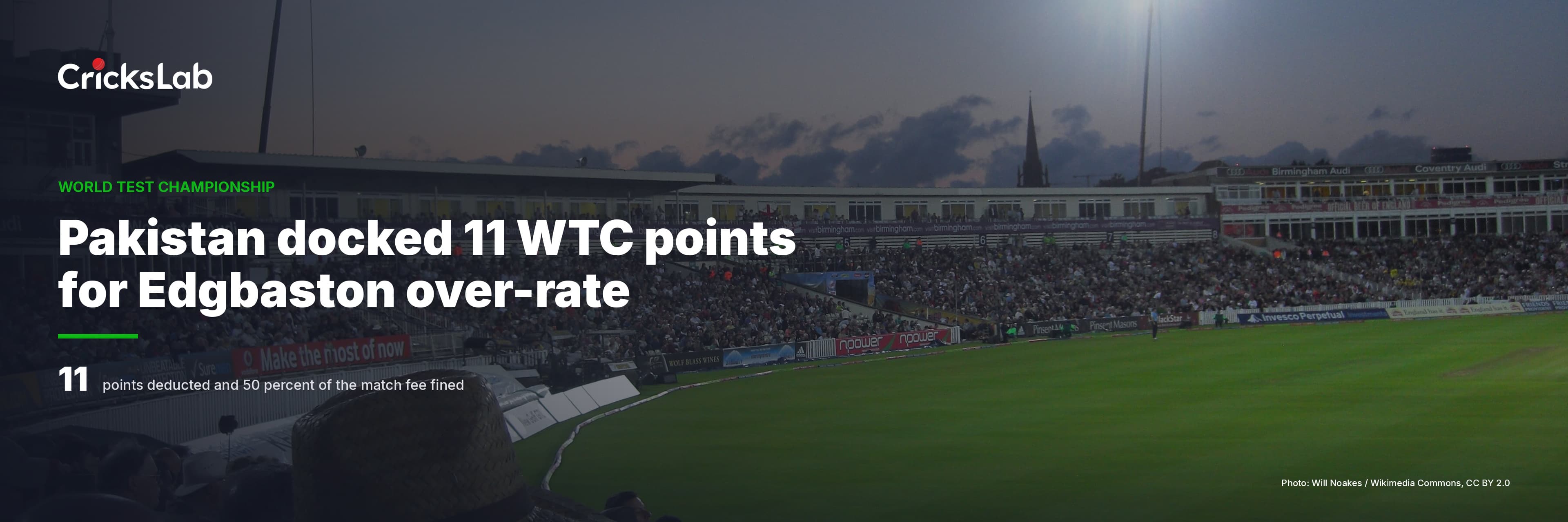 Pakistan docked 11 WTC points and slip to last in the table