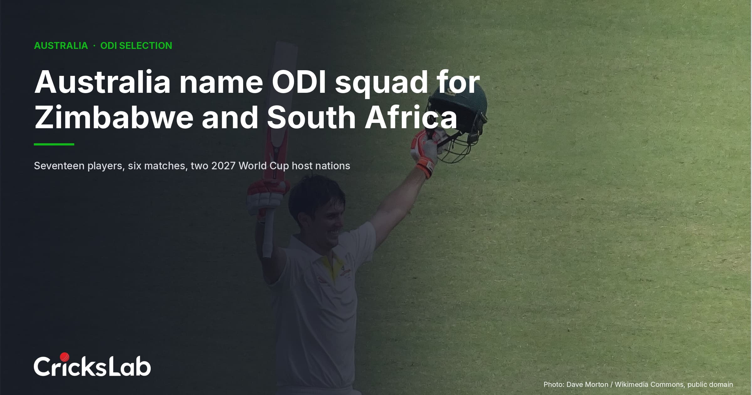 Australia ODI squad set for 2027 World Cup hosts as Labuschagne misses out