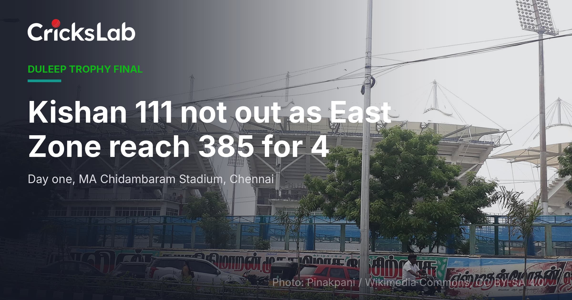 Duleep Trophy Final: Kishan 111 Not Out As East Zone Reach 385 For 4