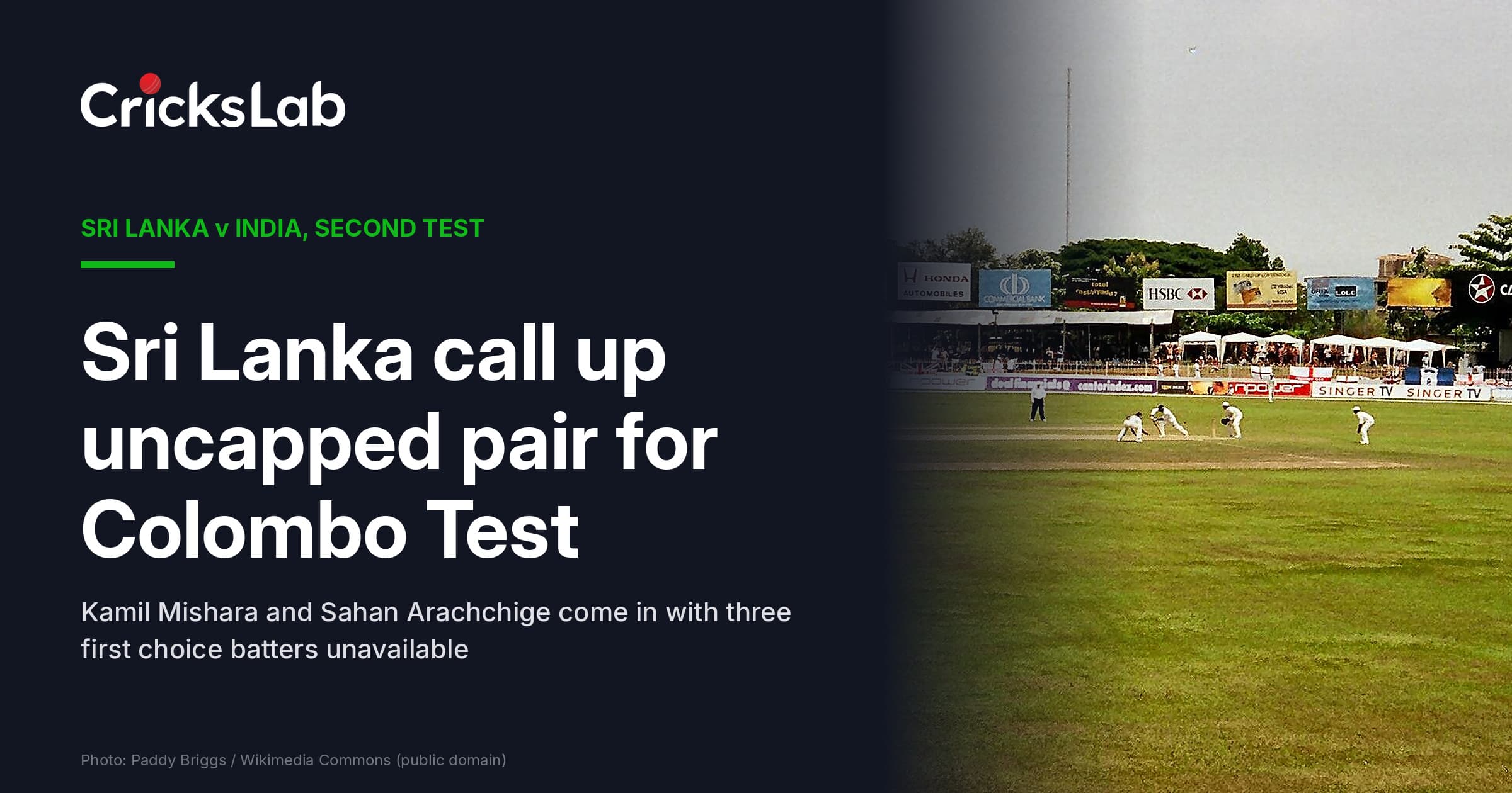 Sri Lanka Test Squad Adds Uncapped Mishara And Arachchige