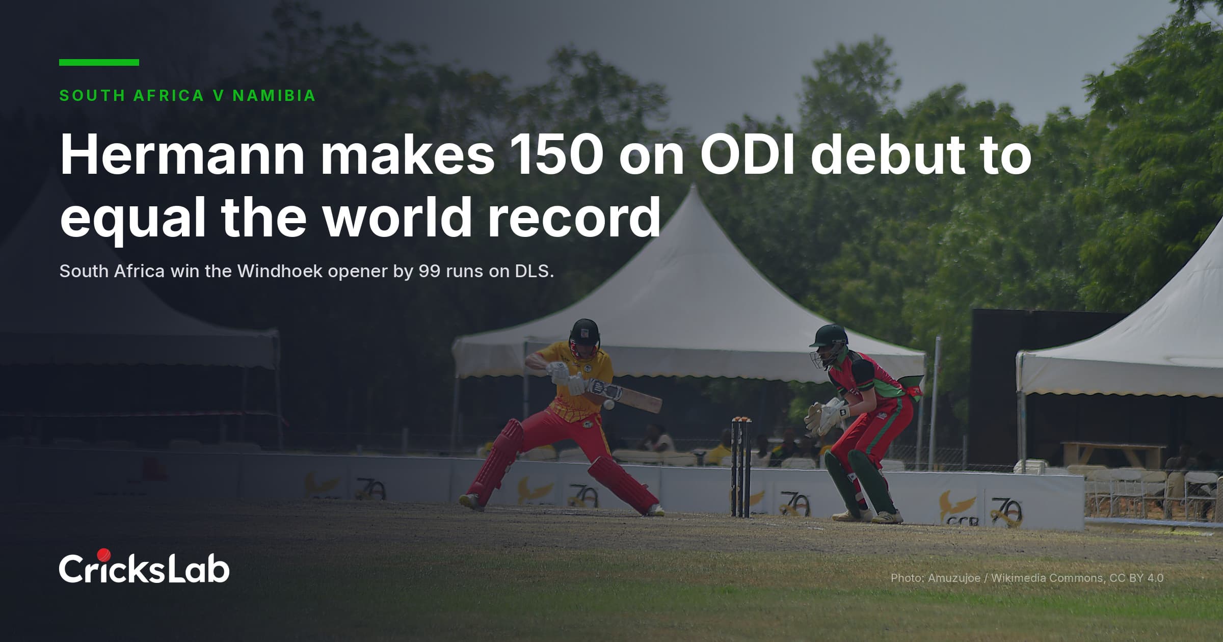 Jordan Hermann 150 On ODI Debut Equals World Record In Windhoek