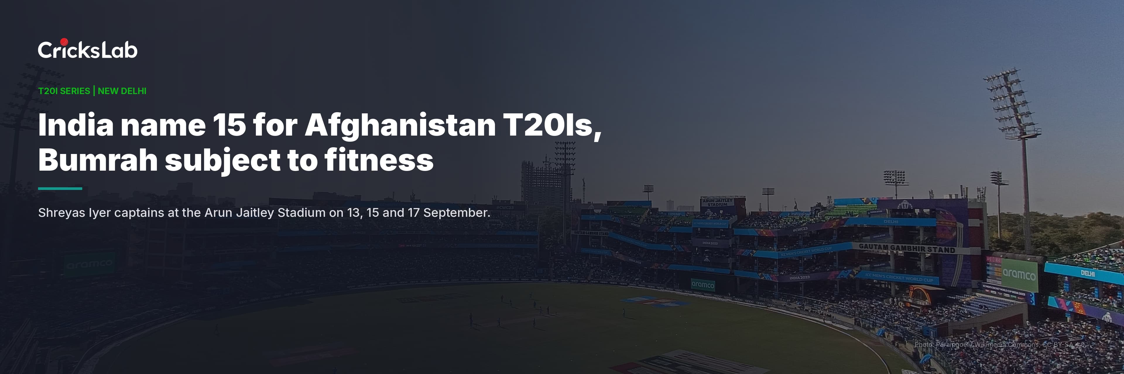 India name 15 for Afghanistan T20Is with Bumrah subject to fitness