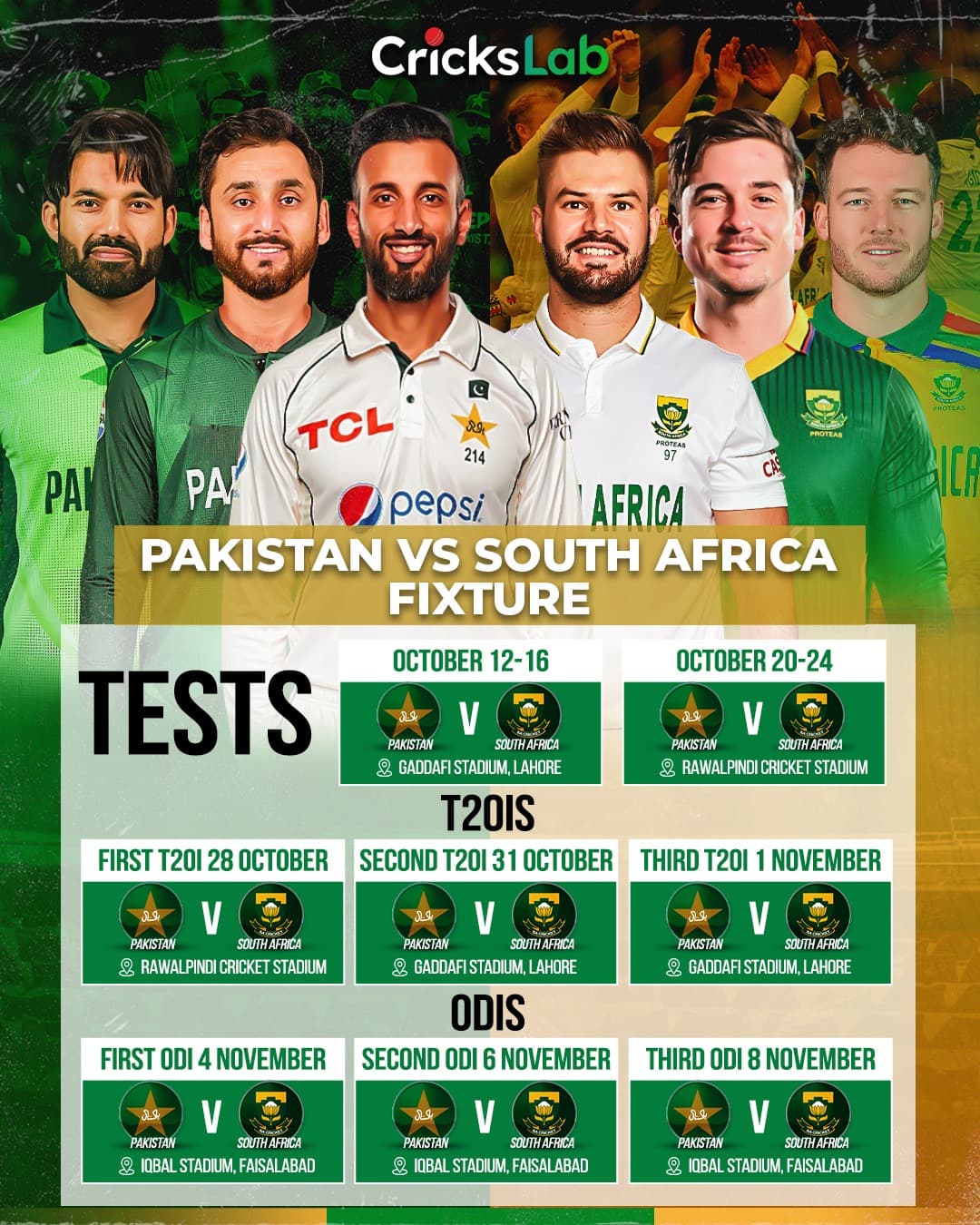 The Big Series Is Here! Pakistan Vs South Africa โ An Action-packed Series Awaits!