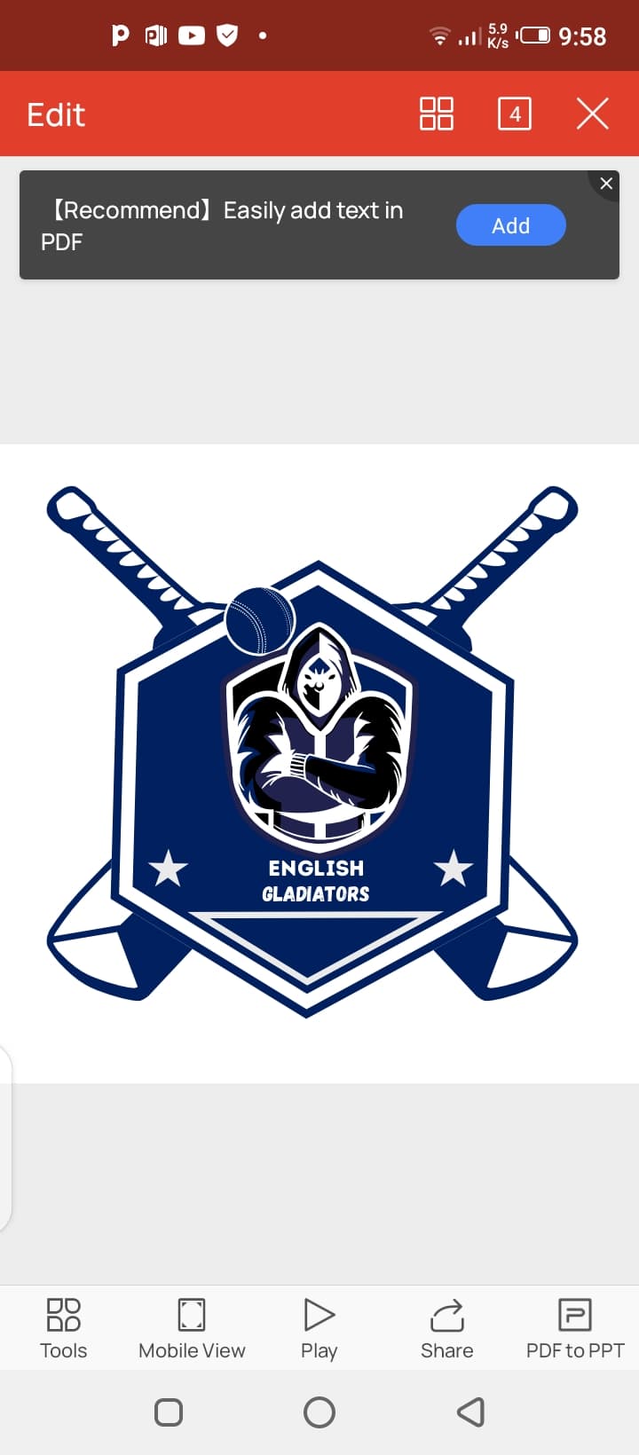 English Gladiators team logo