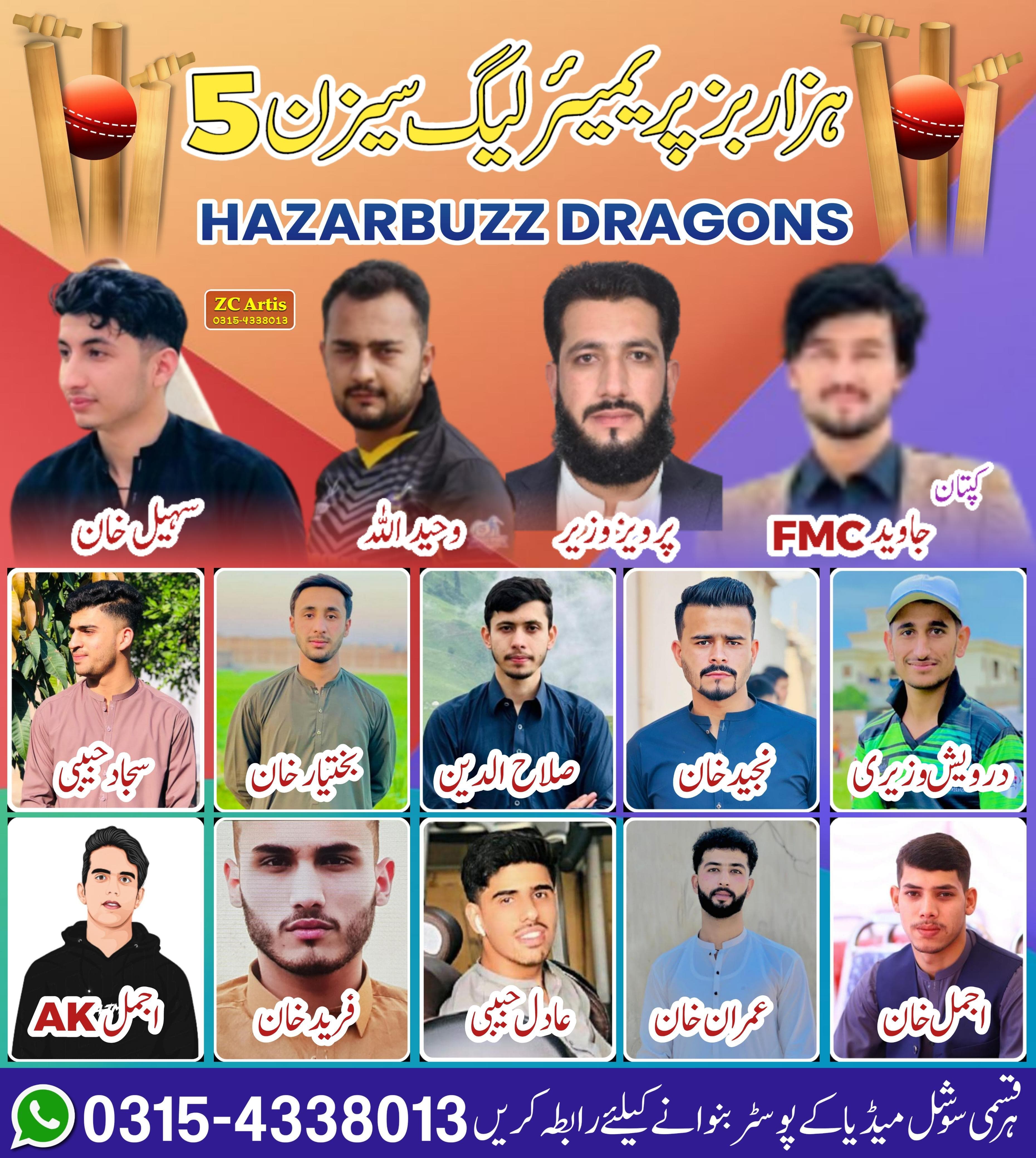 Hazarbuzz Dragons team logo