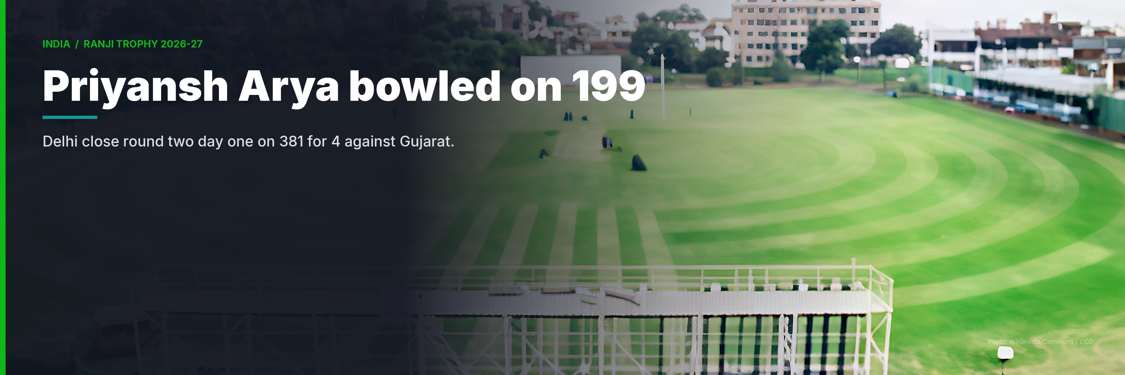 Priyansh Arya Bowled On 199 As Ranji Trophy Round Two Begins