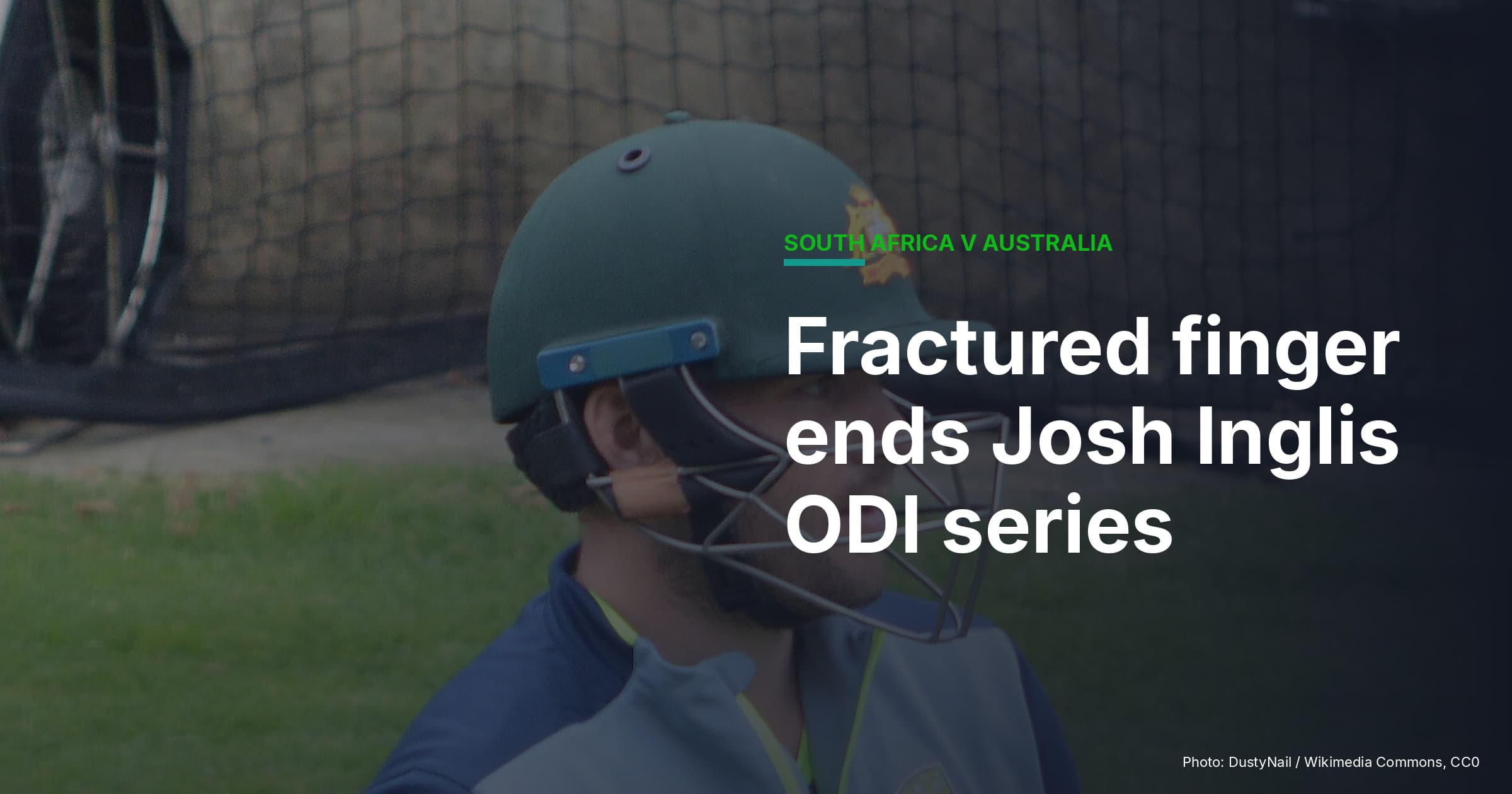 Fractured Finger Rules Josh Inglis Out Of South Africa ODIs