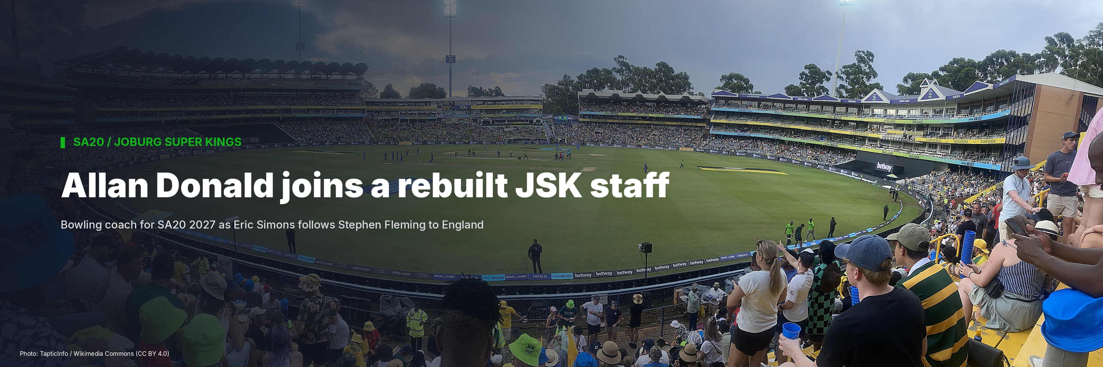 Allan Donald Named Joburg Super Kings Bowling Coach For SA20 2027