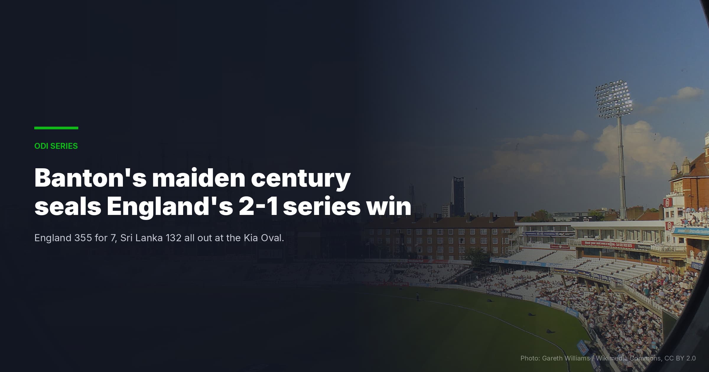 England Take Sri Lanka ODI Series 2-1 With 223-Run Win At The Oval