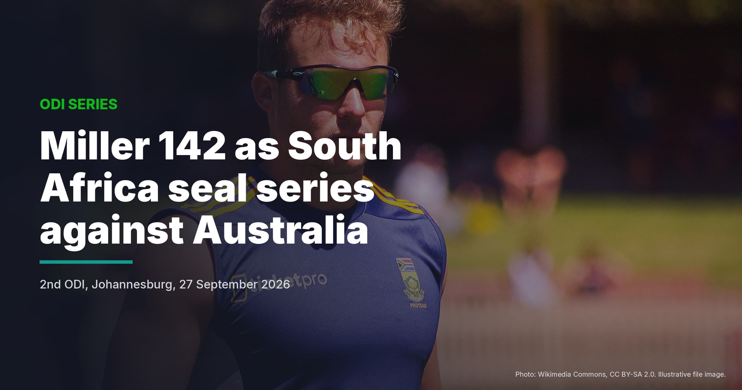 Miller 142 As South Africa Seal ODI Series Against Australia