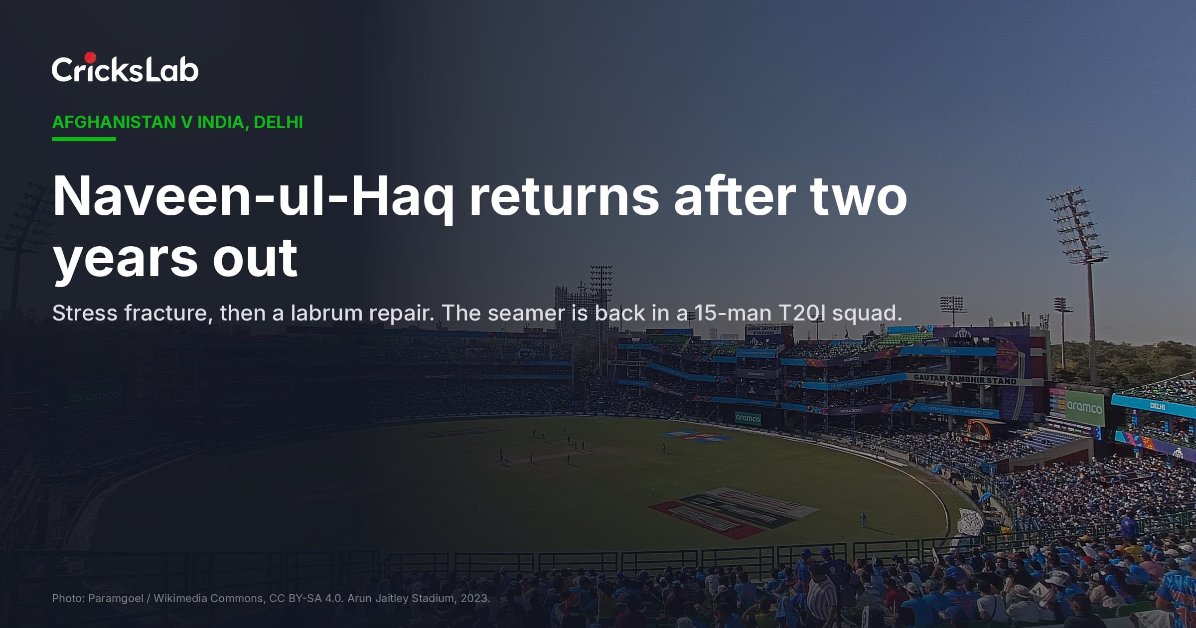 Naveen-ul-Haq returns for Afghanistan after two years out