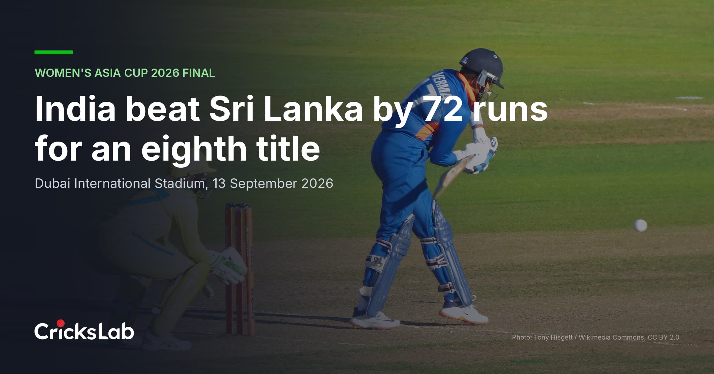 Women's Asia Cup 2026 Final: India Beat Sri Lanka By 72 Runs For Eighth Title