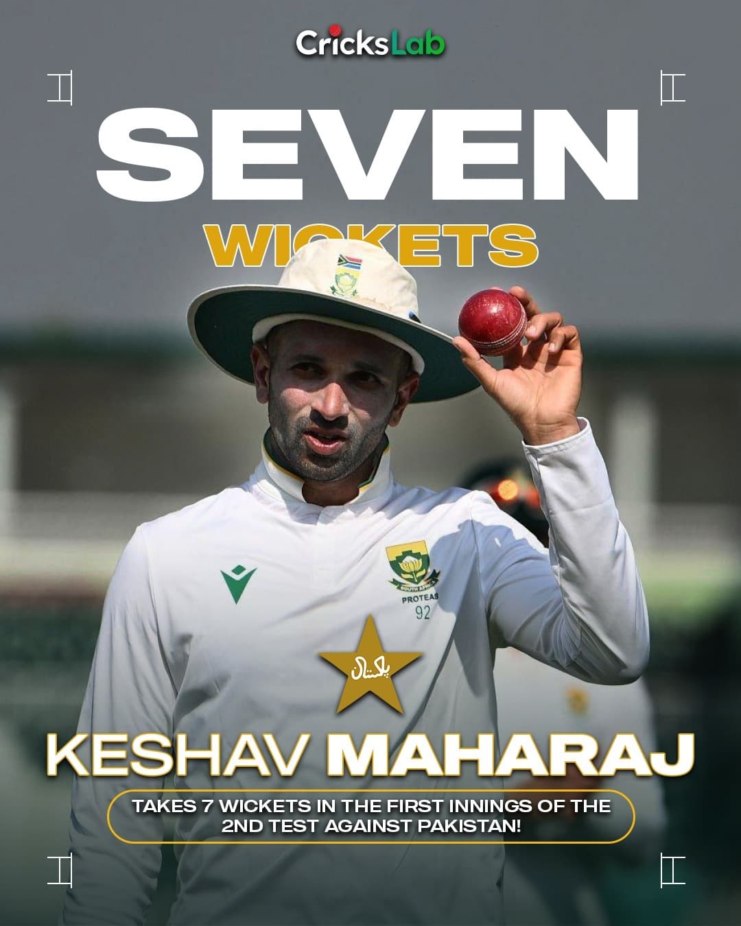 Keshav Maharaj Spins Magic In Rawalpindi! A Sensational 7 โฃ-wicket Haul In The Firstโฆ